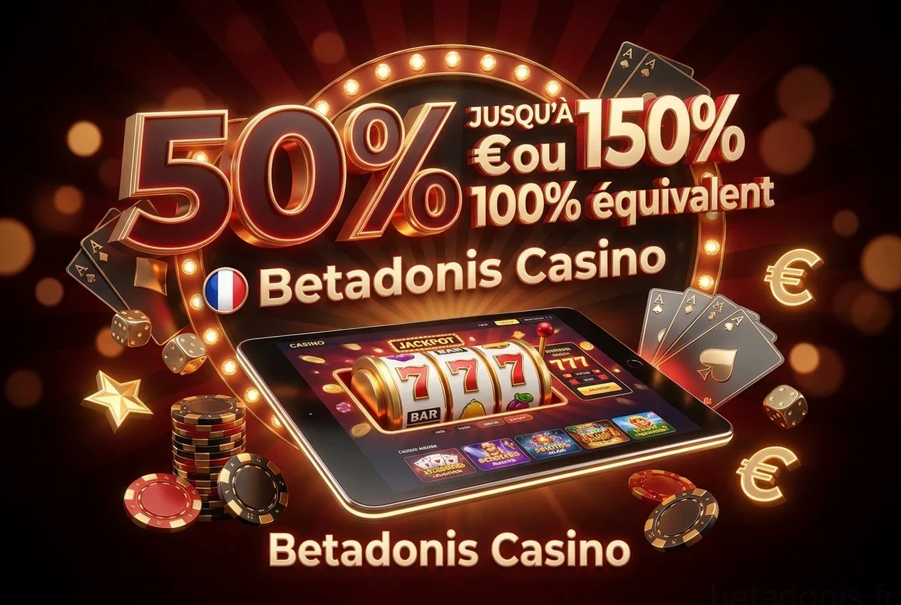 50% JUSQU'À 150 €ou 100% équivalent